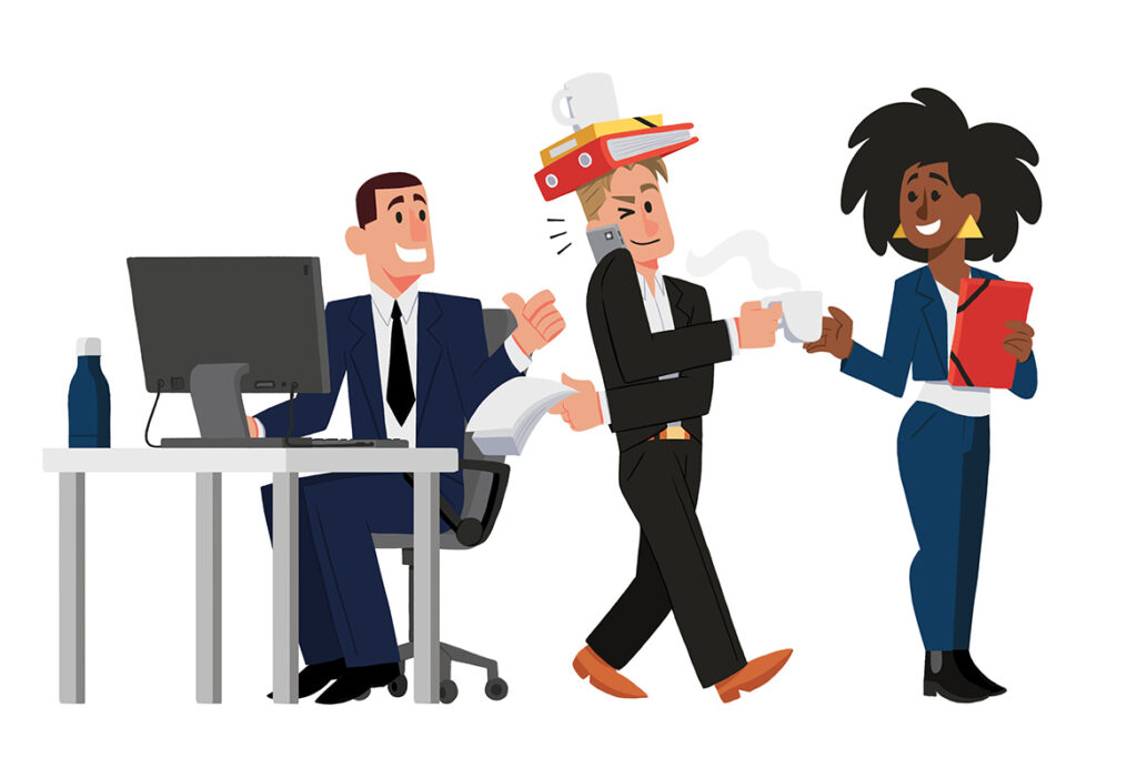 illustration cohésion d'équipe couleur