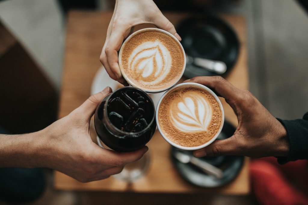 café, collègues, travail, pause, détente