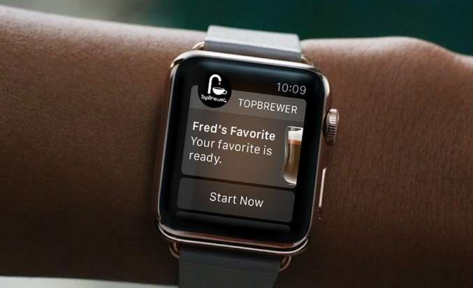 montre, application, connecté, tactile, café, topbrewer