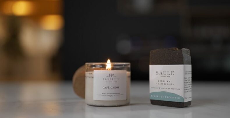 bougie au marc de café Pleyce